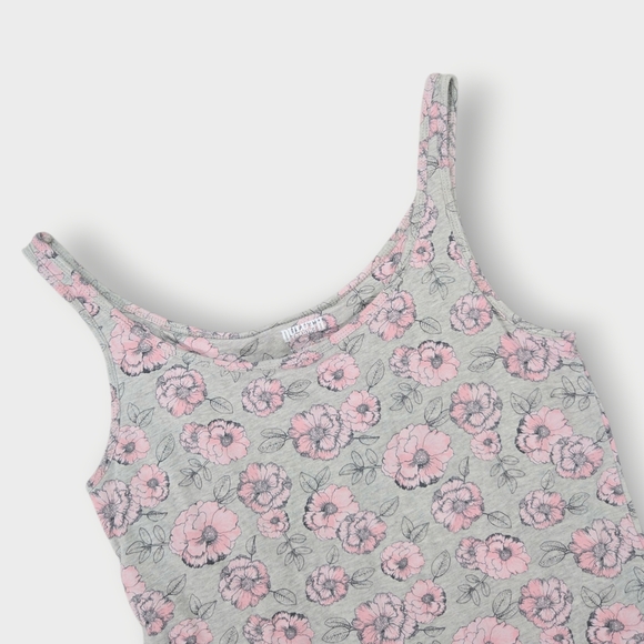 Duluth Trading Tank Top Shirt Womens Small Gray Floral Built In Bra Sleeveless - Picture 1 of 9